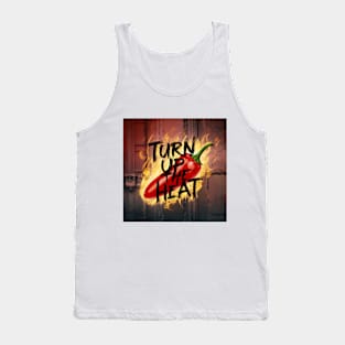 Turn Up The Heat, Hot Sauce Graffiti Design Tank Top